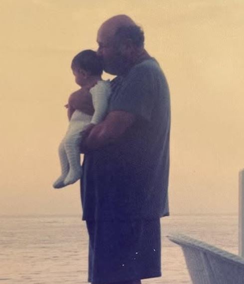 Childhood picture of Romy Reiner with her father