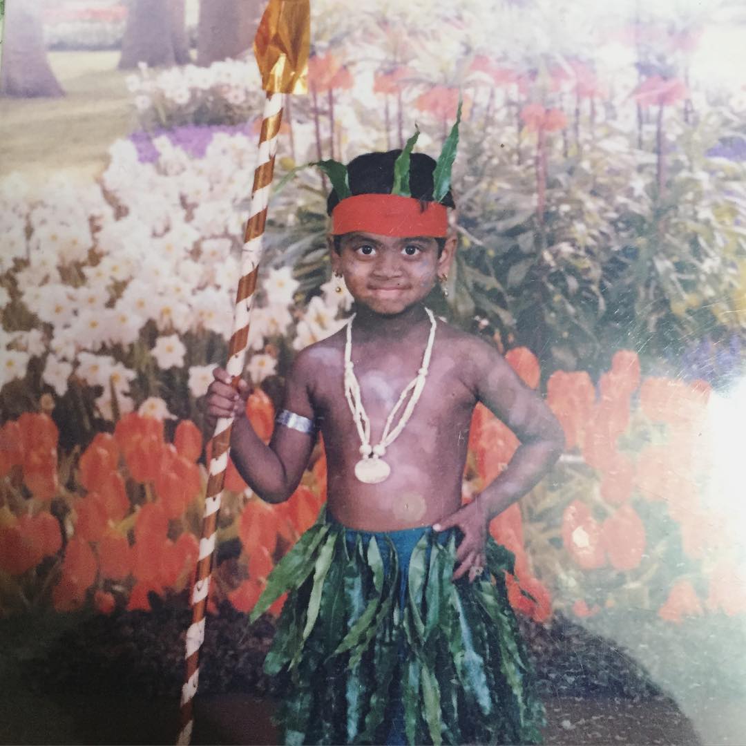 Childhood picture of Shanmukh Jaswanth wearing The Lambadi dance costume