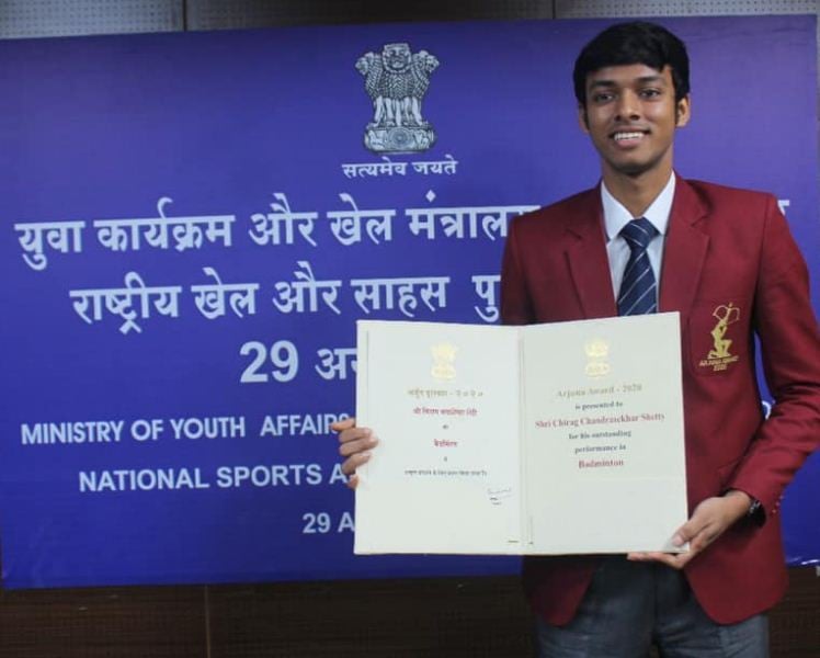 Chirag Shetty awarded with the Arjuna Award