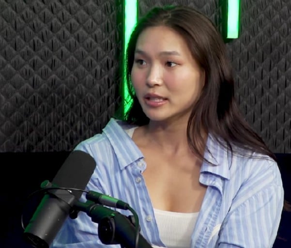 Chloe Kim during a media interview