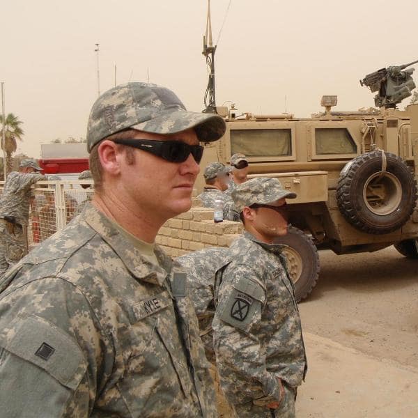 Chris with other American troops in Ramadi, Iraq