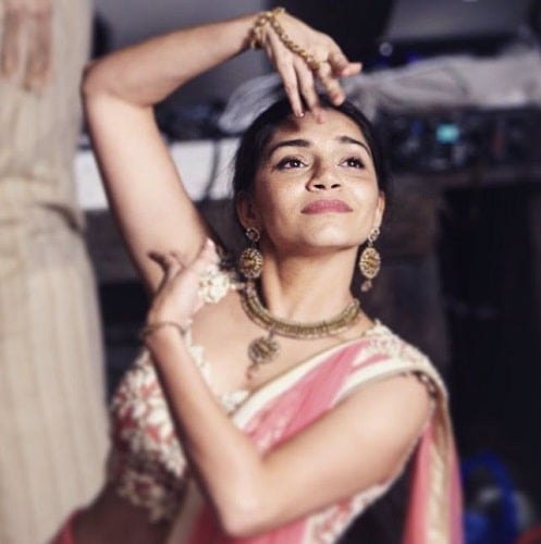 Chrisann Pereira giving a dance performance