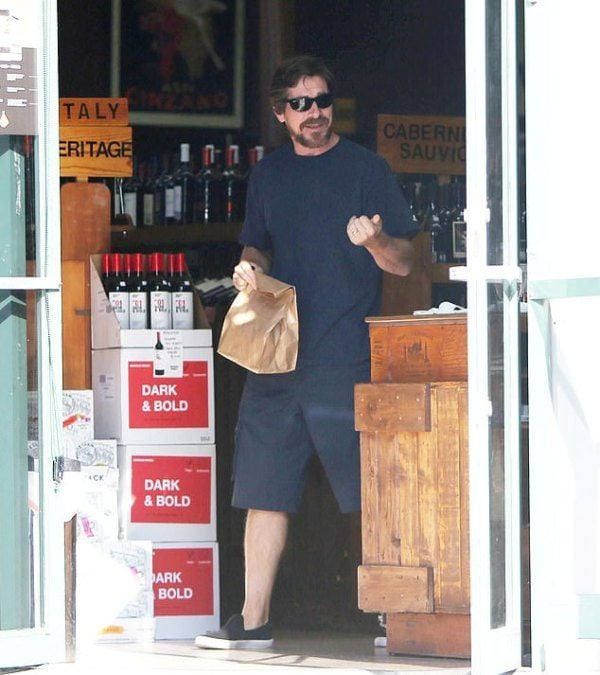 Christian Bale stopped at the liquor store while on his way to home from a movie premiere