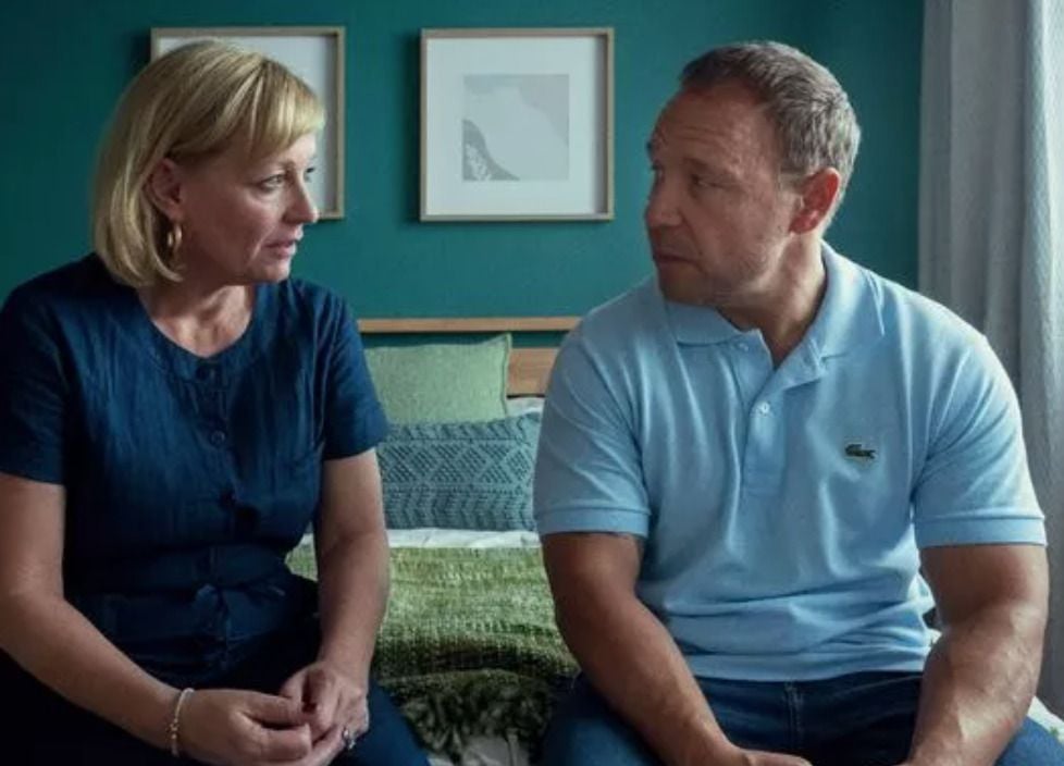 Christine Tremarco with her co-star Stephen Graham