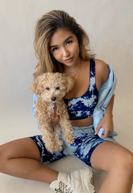 Cierra Ortega with her pet dog