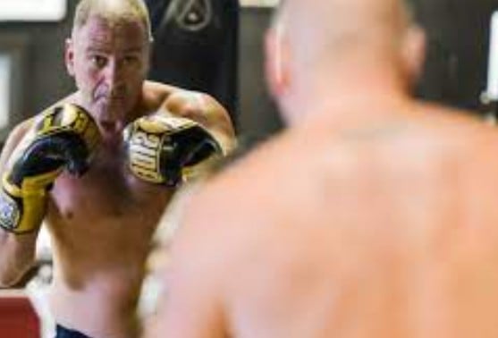 Clay Higgins while practising boxing