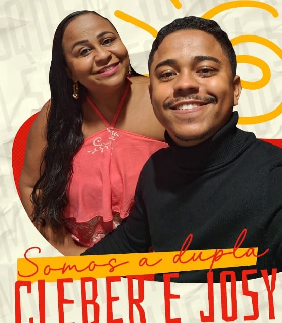 Joseane Ribeiro and Cléber Alves on the poster of the television reality show Big Brother Brasil Season 25