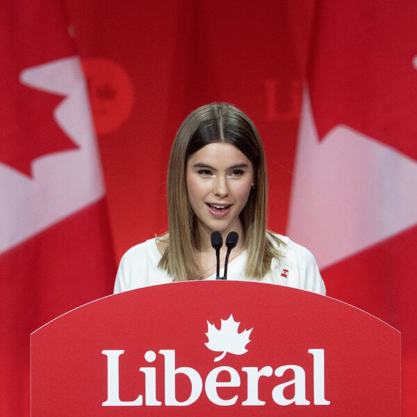 Cleo Carney giving the introductory speech after her father