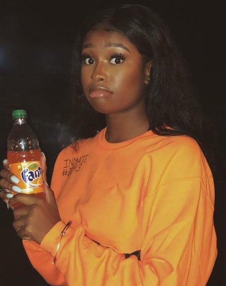 Coco Jones while promoting Fanta