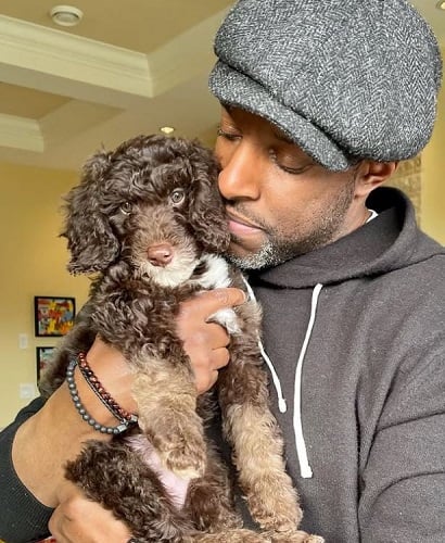 Colin Lawrence with his pet dog