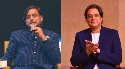 Collage of Shashi Tharoor and Chandrachur Singh