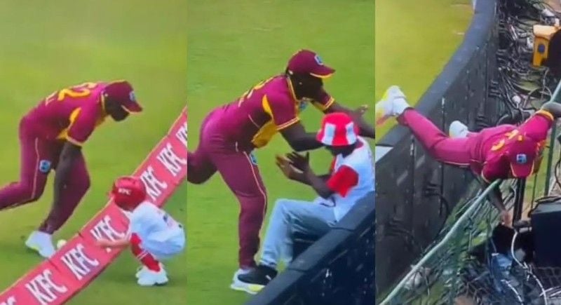 Collage of photos showing Rovman Powell