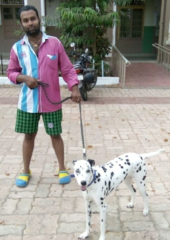 Cool Suresh with a dog