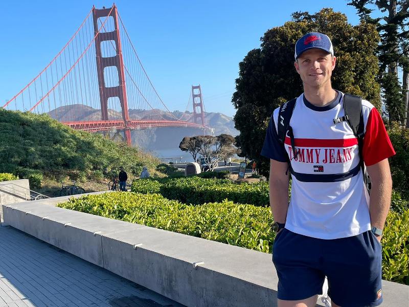 Corbin Bosch enjoying his vacations in California