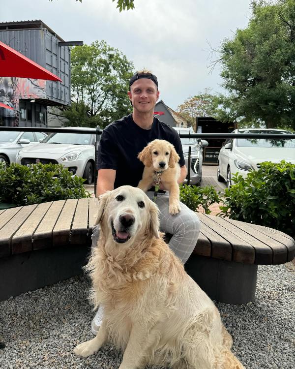Corbin Bosch with his dogs
