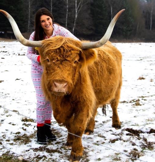 Corinna Frank with a yak