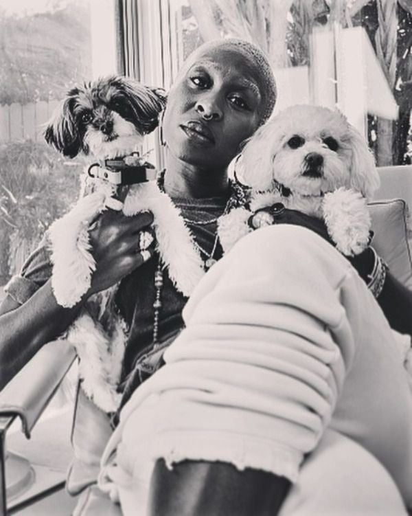 Cynthia Erivo with her pets, Gigi (left) and Caleb Erivo (right)