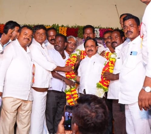 D Sudhakar while attending a political campaign