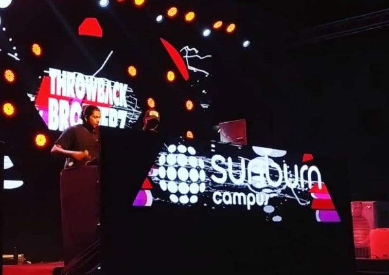 DJ Sibin Benjamin during the Sunburn Music Festival at the KMCT Engineering College, Kerala in 2019