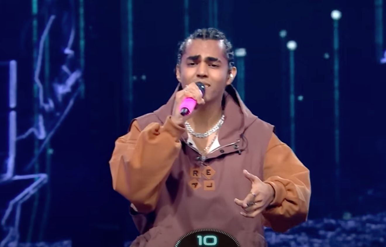 DOTM in a still during one of his performances in season 4 of the Indian rap/hip-hop reality TV show titled