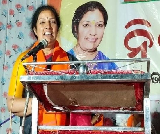 Daggubati Purandeswari addressing a gathering