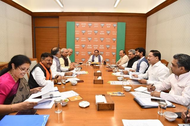 Daggubati Purandeswari attending a BJP meeting