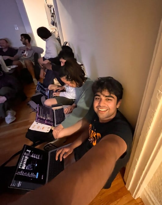 Daksh Gupta while working on weekends