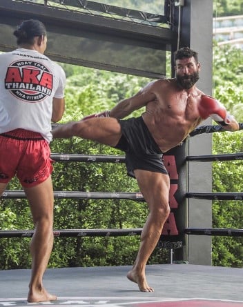 Dan Bilzerian while practising MMA