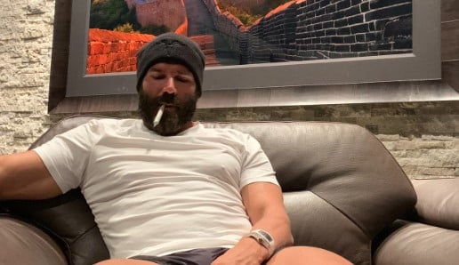 Dan Bilzerian while smoking a cigarette