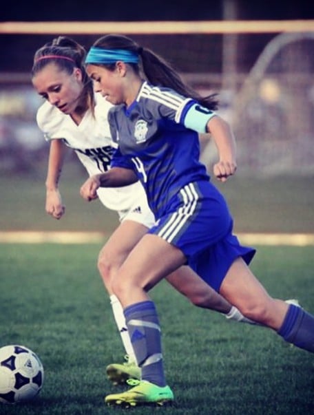 Dani Watt while playing soccer