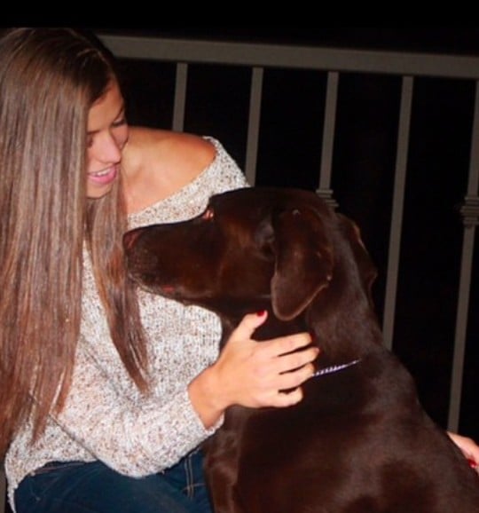 Dani Watt with her pet dog