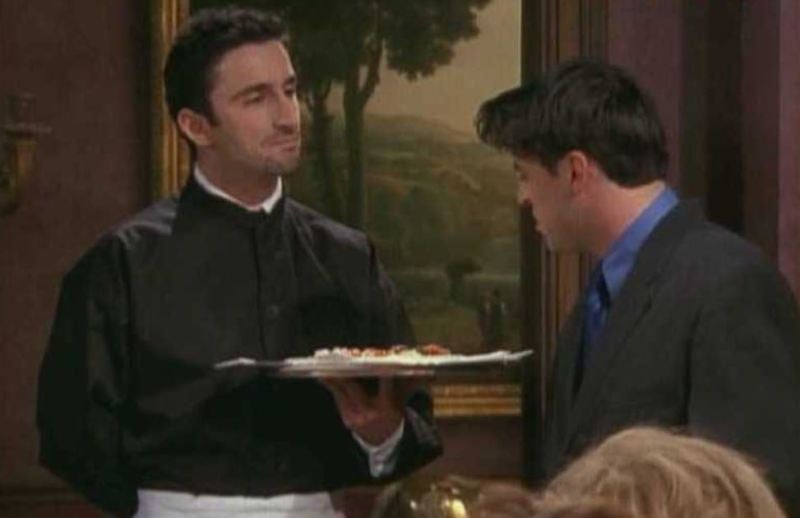Daniel Caltagirone (left) during a scene in the TV show Friends.