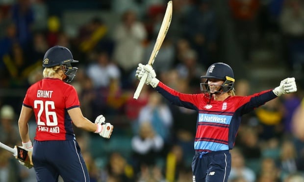 Danni Wyatt after reaching her century against Australia