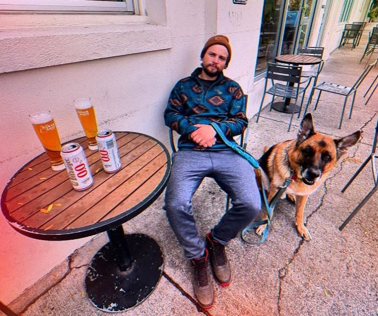 Darren Mann with his dog Ovi