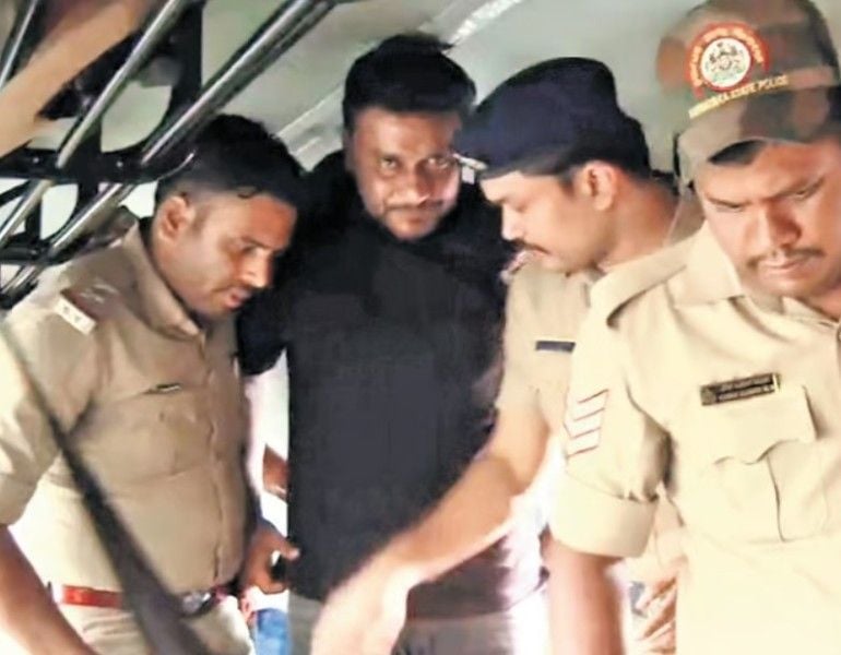 Darshan Thoogudeepa in police custody