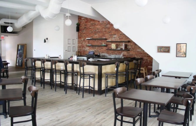 Daru’s light-filled dining room occupies a former corner store