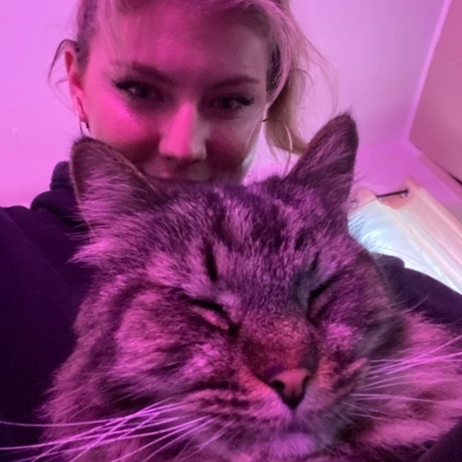 Dasha with a cat