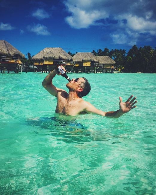 Dave Annable drinking alcohol