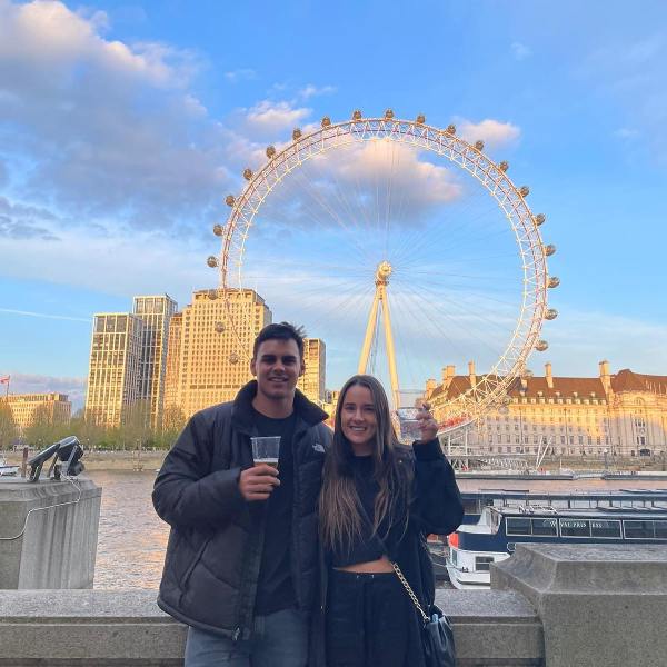David Bedingham with his wife in London
