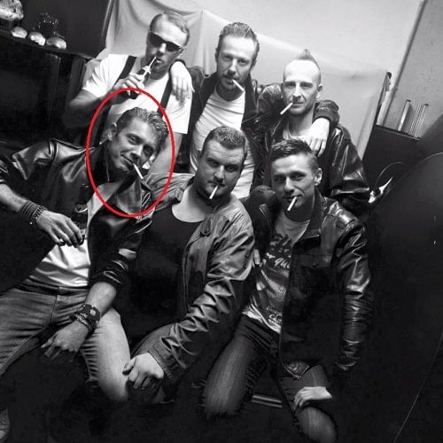 David De Saedeleer smoking a cigarette