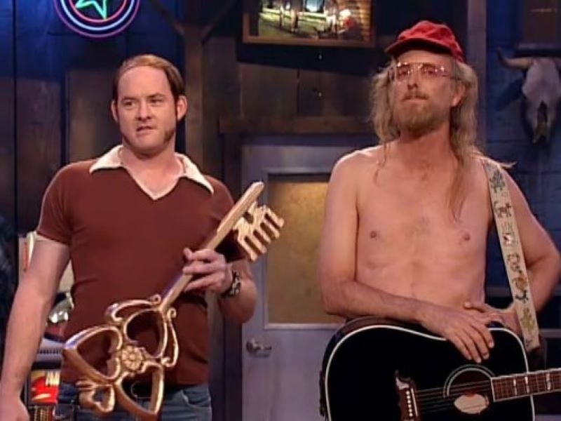 David Koechner in a still from The Naked Trucker and T-Bones Show