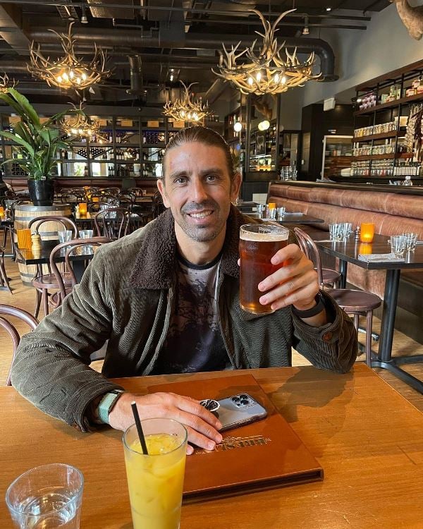 David Wiese enjoying his alcoholic drink