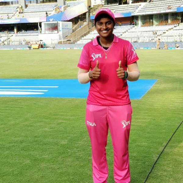 Dayalan Hemalatha playing a match for Trailblazers in Women