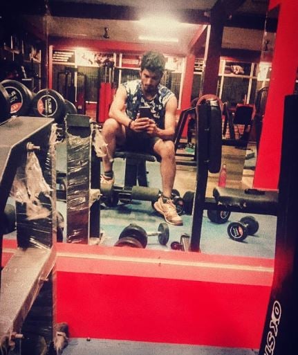 Debansu Rayaguru at a gym