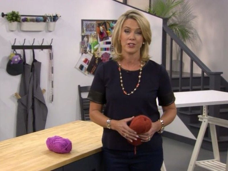 Deborah Norville in a still from the show, Knit and Crochet Now!