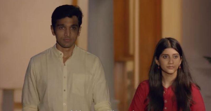 Deeksha Joshi (as Shreya) and Pratik Gandhi (as Nikunj) in a still from the film 