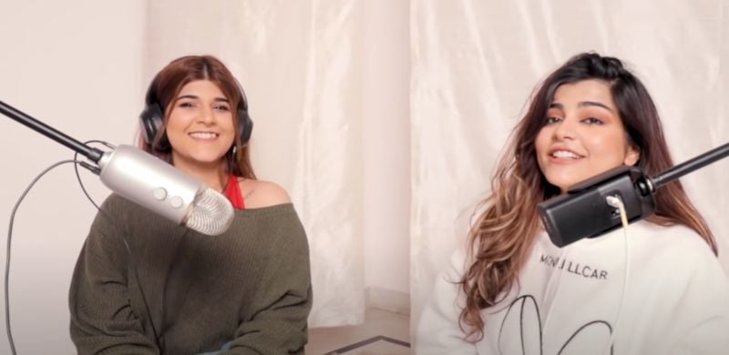 Deeksha Khurana (left) and Kritika Khurana in a still from one of their podcast from their channel named 