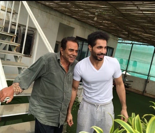 Deep Sidhu with Dharmendra