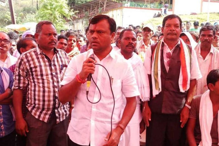 Deepak Baij while addressing his party members