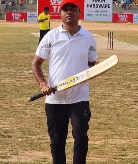 Deepak Baij while playing cricket